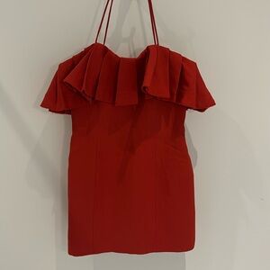 C/Meo Collective red ruffle dress